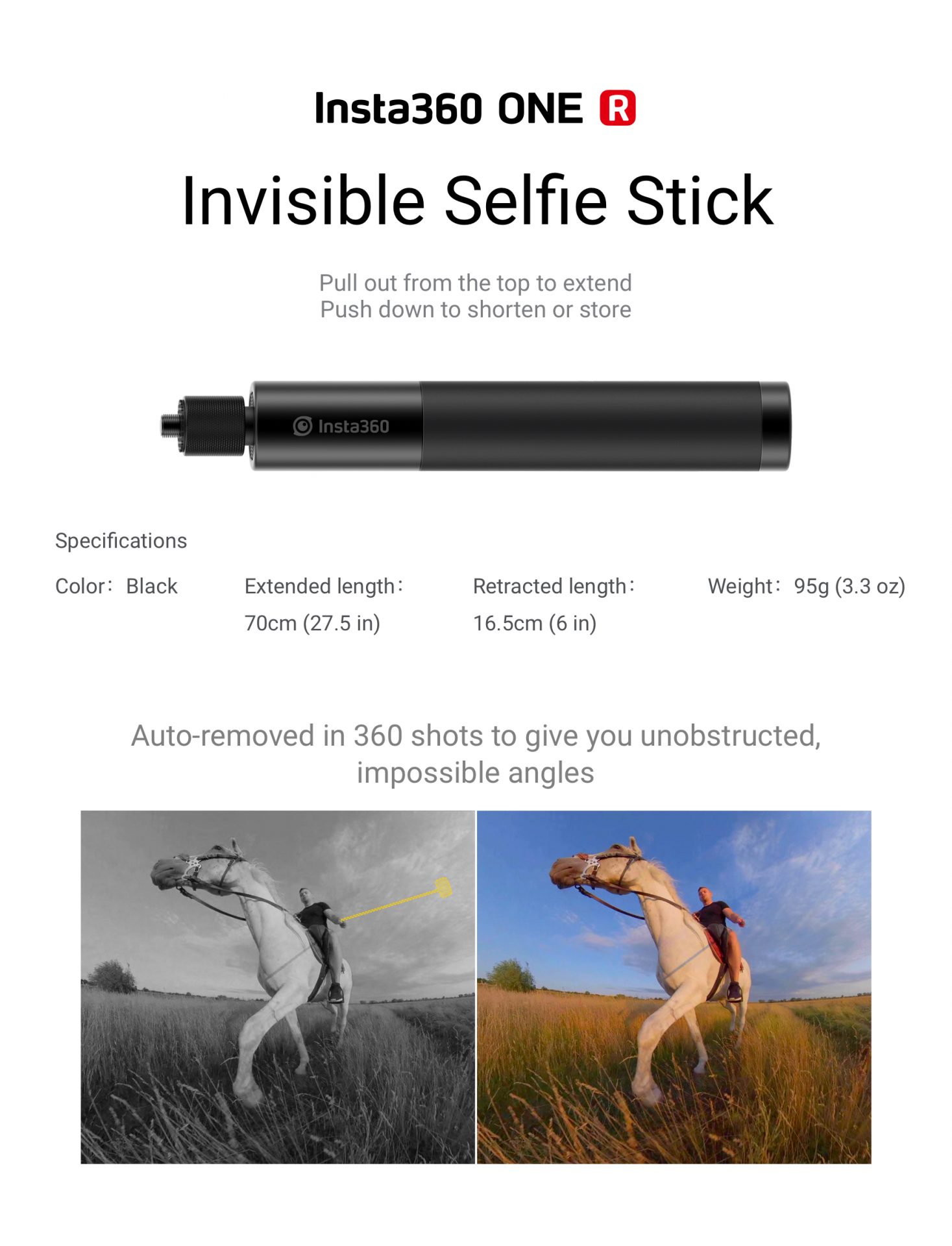 Insta360 ONE R Invisible Selfie Stick