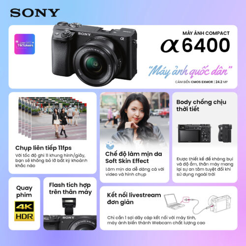Sony Alpha A6400 Body (Chính hãng) - TOKYOCAMERA VIỆT NAM