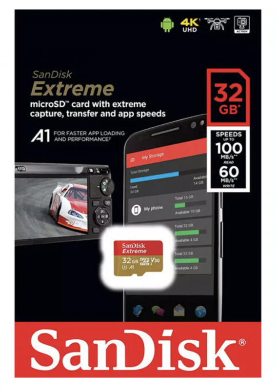Thẻ microSDHC SanDisk Extreme 32GB 100MB/s lựa chọn tối ưu cho các thiết bị di động