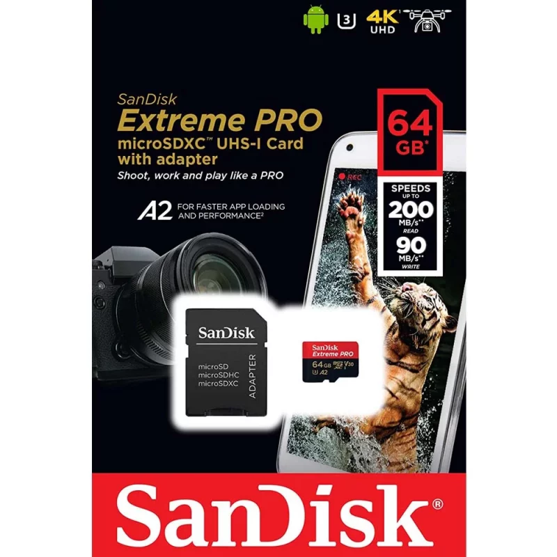 Bên trong bộ thẻ nhớ sandisk extreme pro 64gb 200mb/s v30 a2