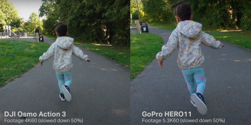 Chất lượng hình ảnh 4K của Action 3 vs 5K GoPro 11 (Nguồn: Tamara Gabriel - Youtube)