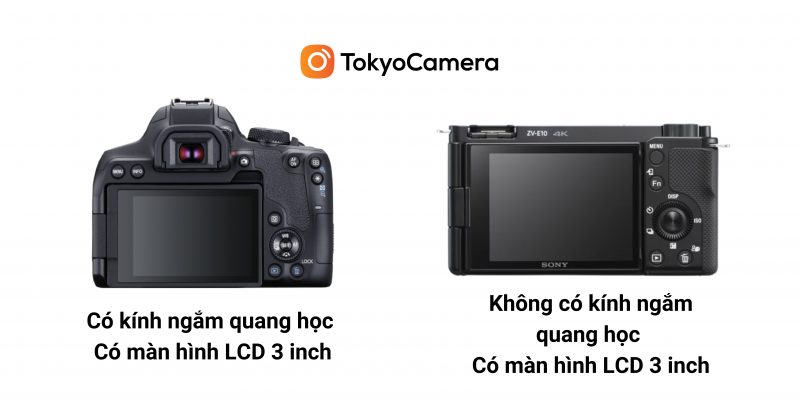 Canon EOS 850D vẫn trang bị kính ngắm quang học trong khi SONY ZV-E10 đã lược bỏ