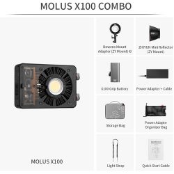 Alternative view of Zhiyun MOLUS X100 Bi-Color Pocket COB Monolight (Combo Kit)