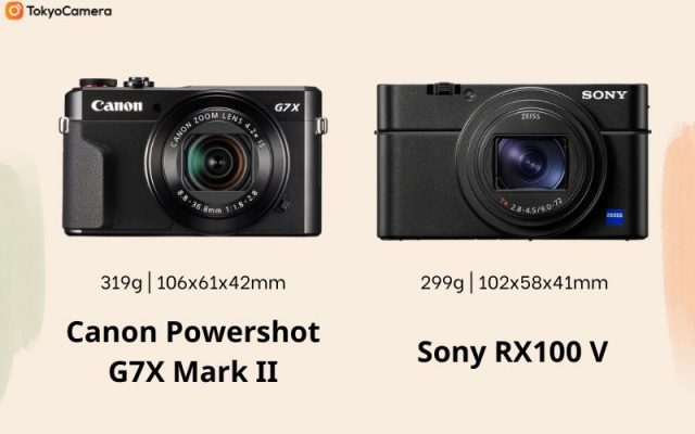 canon powershot g7 x mark ii vs sony rx100 v