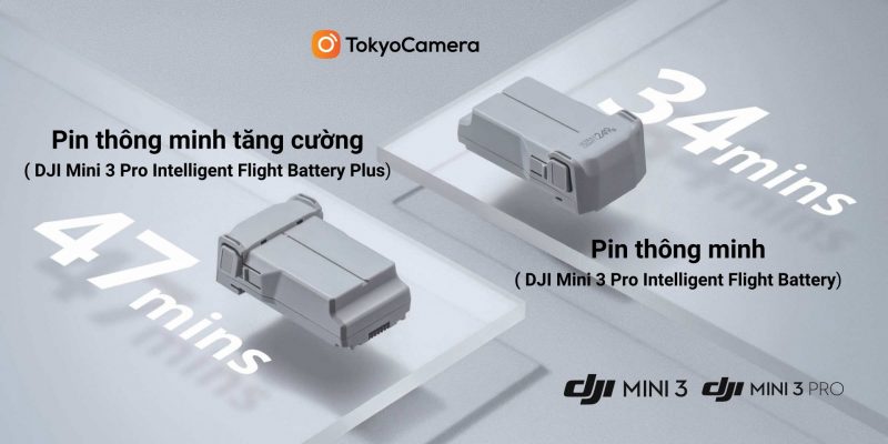 flycam pin trâu - pin thông minh và pin thông minh tăng cường cho DJI Mini 3 và MIni 3 Pro