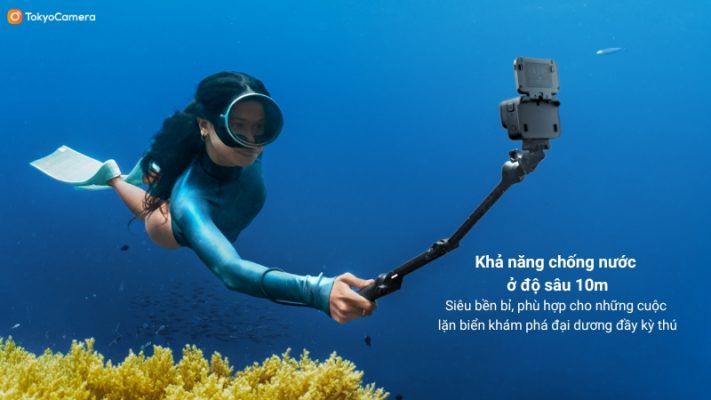 Ace Pro được Insta360 thiết kế phù hợp với những cuộc phiêu lưu nên chiếc action camera này có khả năng chống nước ở độ sâu lên tới 10m.