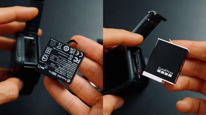 Cả Ace Pro và GoPro 12 đều sử dụng pin rời