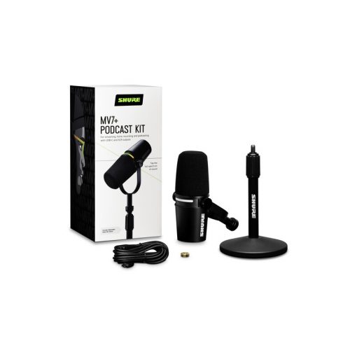 Shure MV7+-K with Gator Desktop Stand