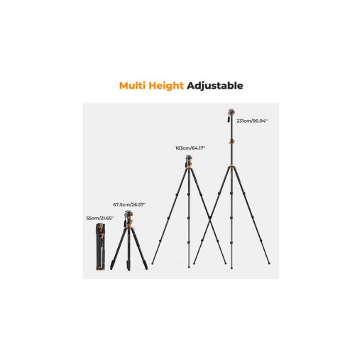 K&F Concept T254A7 with FH-03 Fluid Head KF09.137
