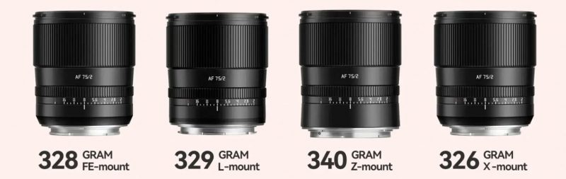  TTArtisan AF 75mm f/2 ngàm X