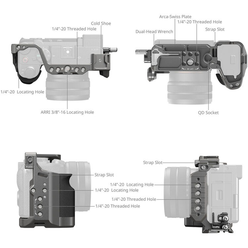 SmallRig HawkLock Quick Release Cage Kit with Silicone Handle for Sony a7C II & a7CR (5198) - Ảnh 7