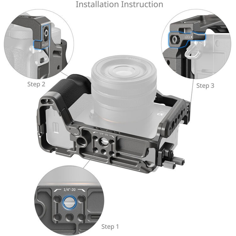 SmallRig HawkLock Quick Release Cage Kit with Silicone Handle for Sony a7C II & a7CR (5198) - Ảnh 5