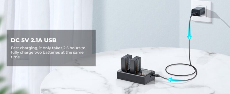 Bộ 2 Pin + Hub sạc K&F CONCEPT LP-E17 (KF28.0003)