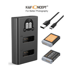 Bộ 2 Pin + Hub sạc  K&F CONCEPT NB-13L (KF28.0043)