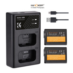 Bộ 2 Pin + Hub sạc K&F CONCEPT NP-FW50 (KF28.0004)