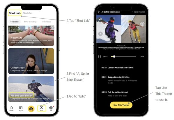 hướng dẫn sử dụng insta360 shot lab