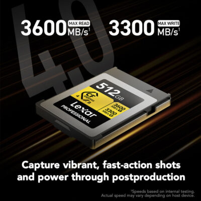 Thẻ nhớ CFexpress 4.0 Lexar Professional 512GB Type B GOLD Series LCXEXP4512G-RNENG