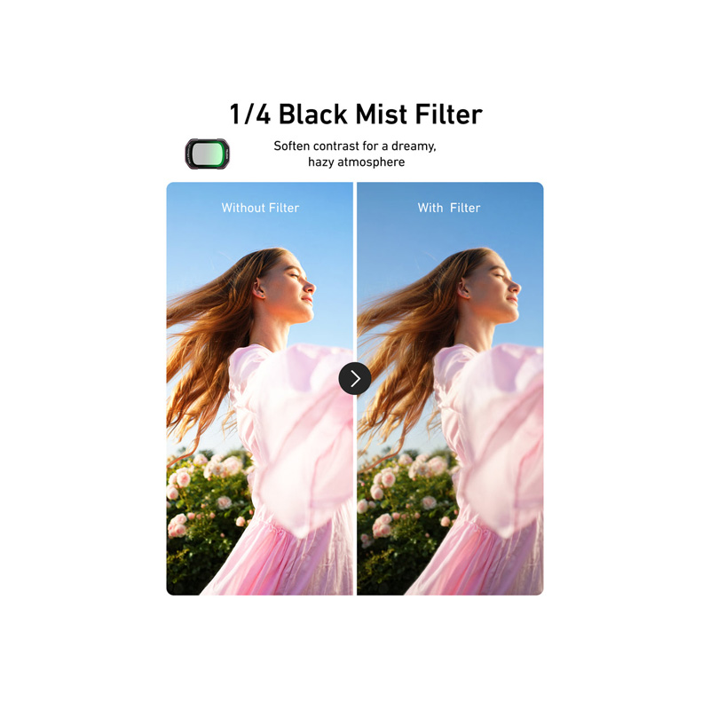 Bộ Filter VND + Black Mist 1/4 + Cool Rose + CPL Pocket 4/3 (Telesin S5-FLT-62-TDJ) - Ảnh 7