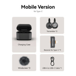 Bộ Micro không dây Hollyland LARK M2S Duo (USB-C RX) màu Space Gray - Ảnh 7