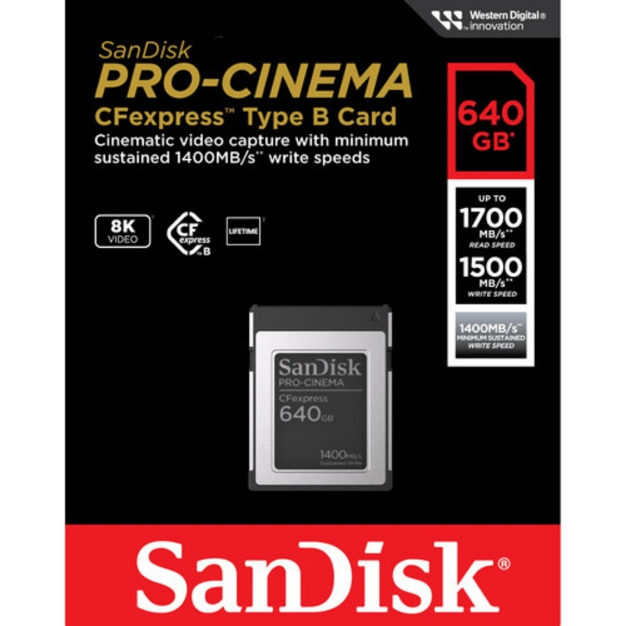 Thẻ nhớ CFexpress SanDisk PRO-CINEMA 640GB Type B SDCFEC-640G-GN4NN - Ảnh 4