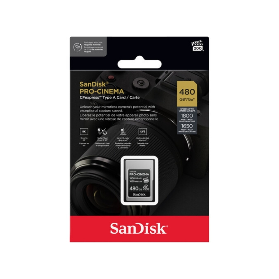 Thẻ nhớ CFexpress SanDisk PRO-CINEMA 480GB Type A SDCFEA-480G-GN4NN - Ảnh 4