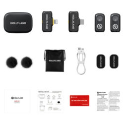 Bộ Micro không dây Hollyland LARK A1 Combo (USB-C RX, Lightning RX, hộp sạc) - Ảnh 2