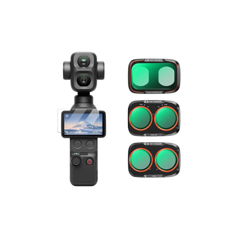 K&F Filter Set CPL + Black Diffusion 1/4 + ND2-32 Cho DJI Pocket 4P KF0103.9902.0120