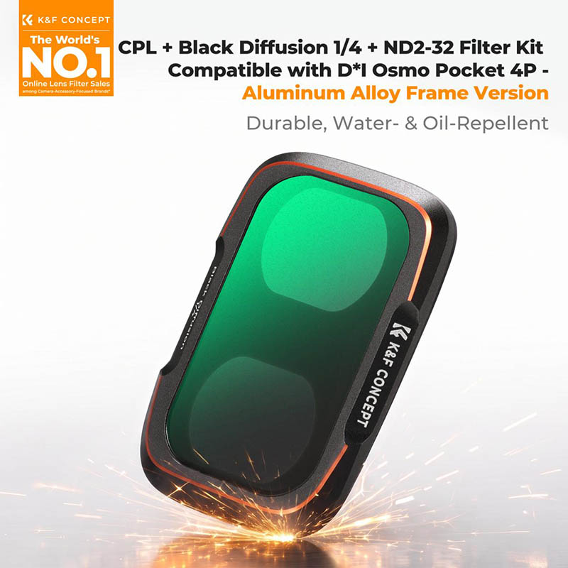 K&F Filter Set CPL + Black Diffusion 1/4 + ND2-32 Cho DJI Pocket 4P KF0103.9902.0120 - Ảnh 2