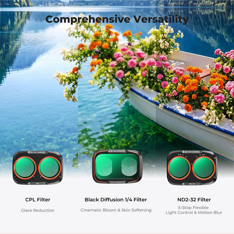 K&F Filter Set CPL + Black Diffusion 1/4 + ND2-32 Cho DJI Pocket 4P KF0103.9902.0120 - Ảnh 7